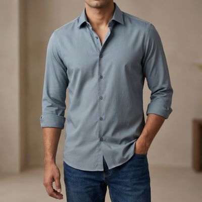 Premium China Micro Stig Shirt (Formal / Casual) (Ash)